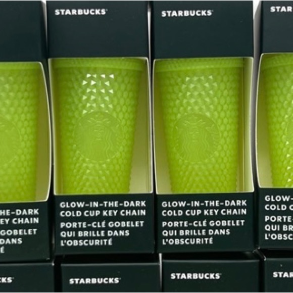 Starbucks Halloween Lemongrass Glow in Dark Keychain Studded Bling Ornament GITD - Picture 4 of 6